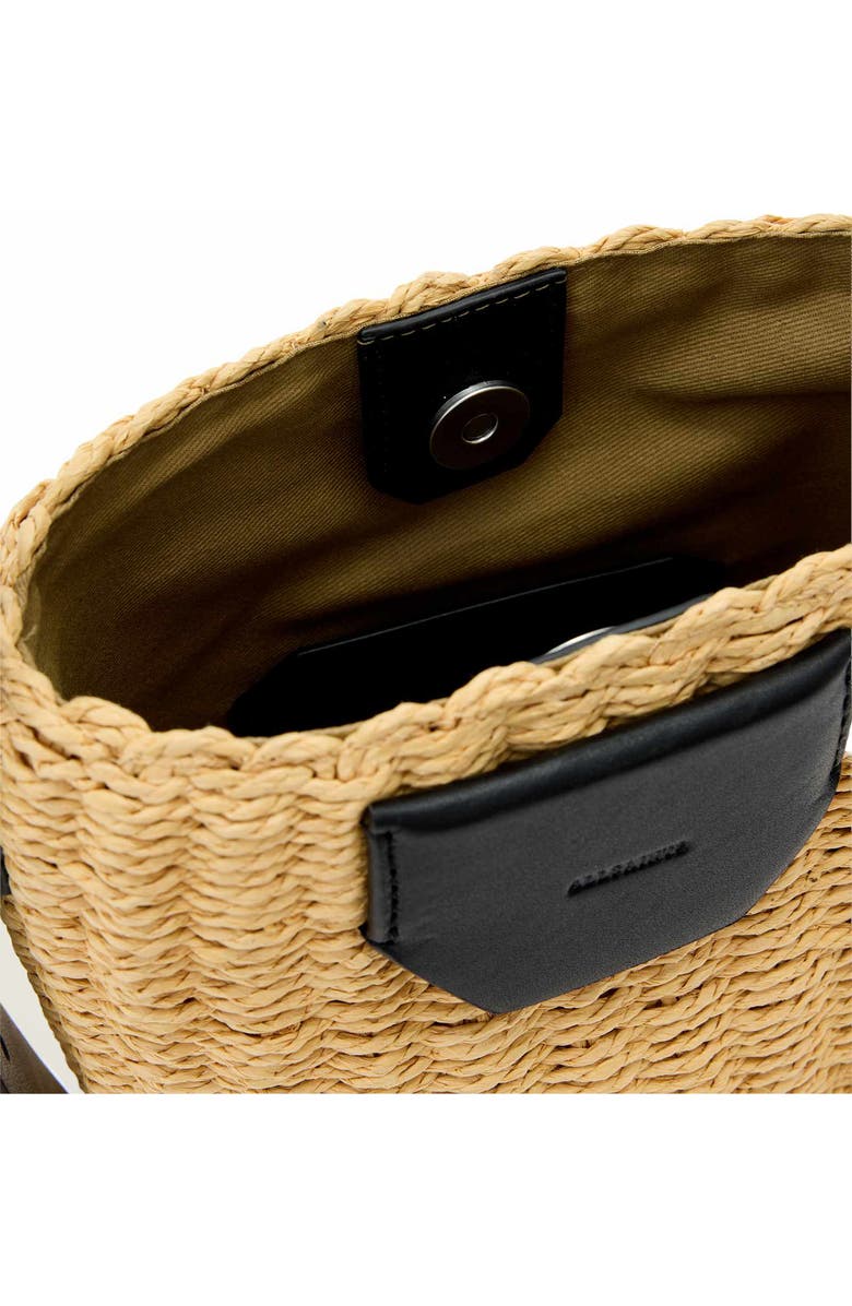 AllSaints Alba Straw Crossbody Bag, Alternate, color, Natural