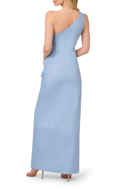 ADRIANNA PAPELL ADRIANNA PAPELL METALLIC ONE-SHOULDER GOWN 