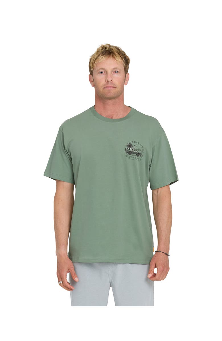 Quiksilver Waterman Traveler Short Sleeve Shirt, Main, color, Lily Pad