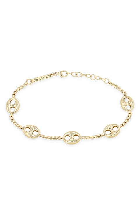 14K Gold Mariner Station Bracelet
