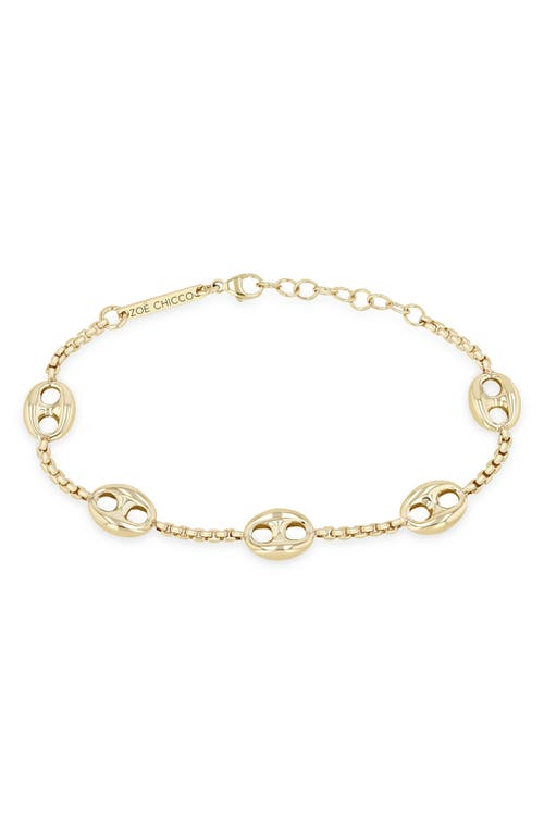 Zoë Chicco 14k Gold Mariner Station Bracelet In Gold