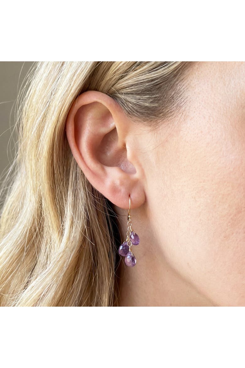 Amethyst Bead Dangle Earrings, Alternate, color, Amethyst