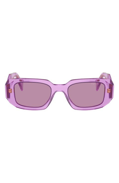 51mm Mirrored Rectangular Sunglasses