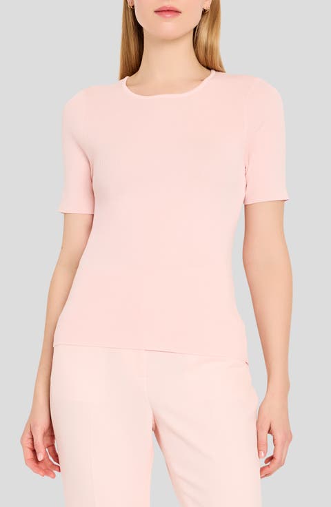 Tahari ASL Short Sleeve Sweater (Petite)