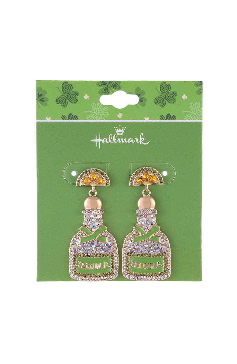Hallmark Stone and Enamel Tequila Earrings, Alternate, color, Green