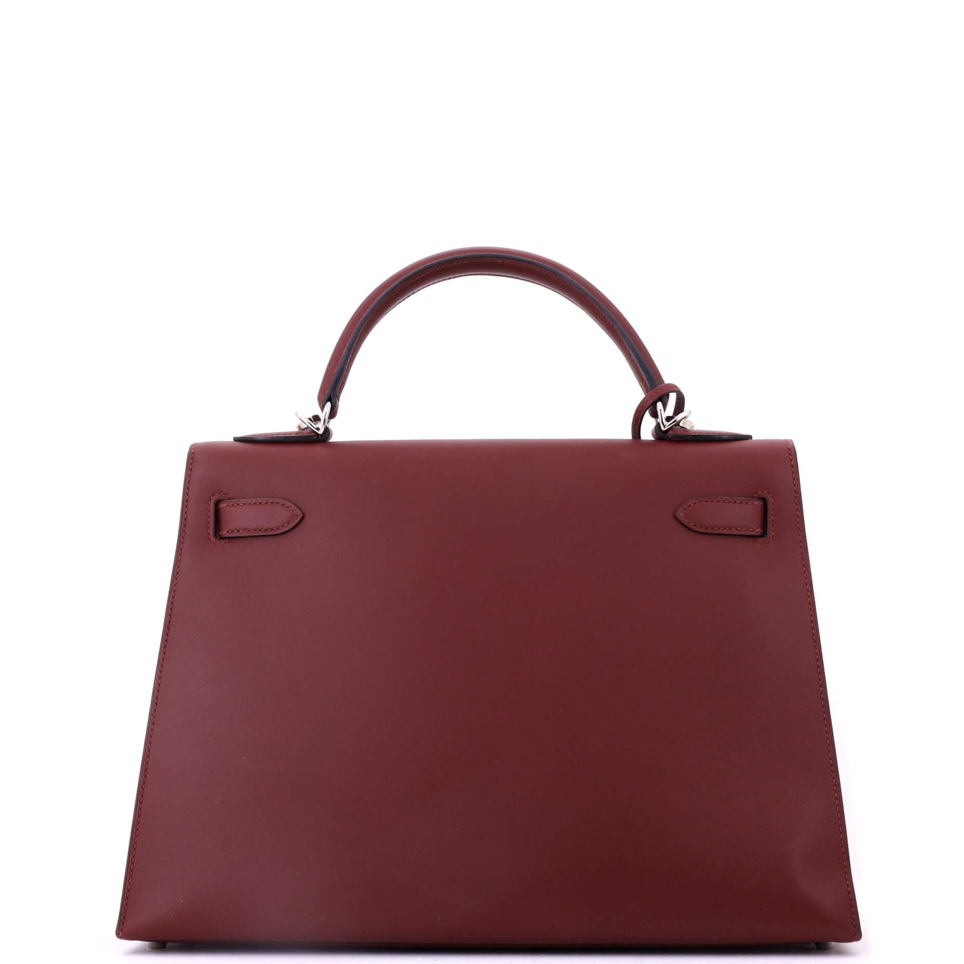 Pre-Owned Hermes Kelly Handbag Red Sombrero with Palladium Hardware 32, Alternate, color, 