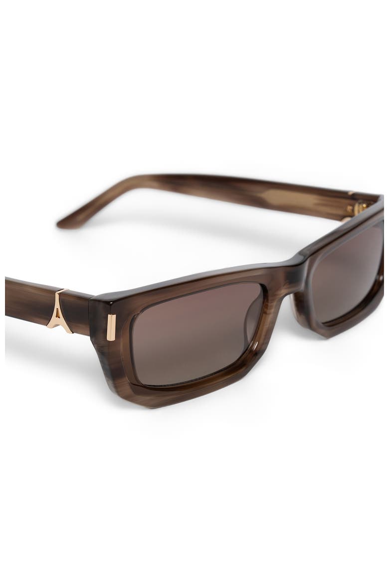 Milan Curved-Frame Sunglasses, Alternate, color, Brown