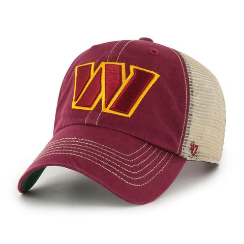 Men's '47 Burgundy/Natural Washington Commanders Trawler Clean Up Trucker Snapback Hat