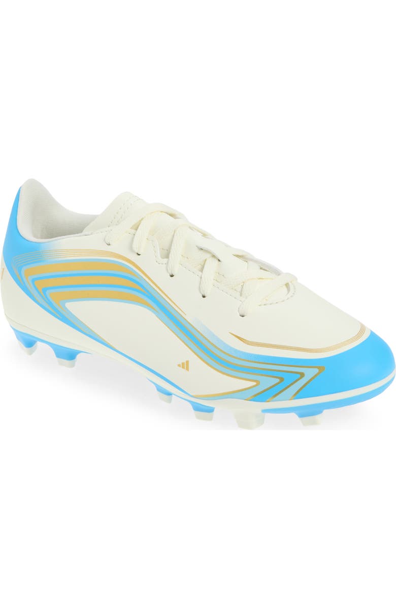 adidas Kids' F50 Messi Club Soccer Cleat, Main, color, Ivory/ Semi Blue/ Icey Blue