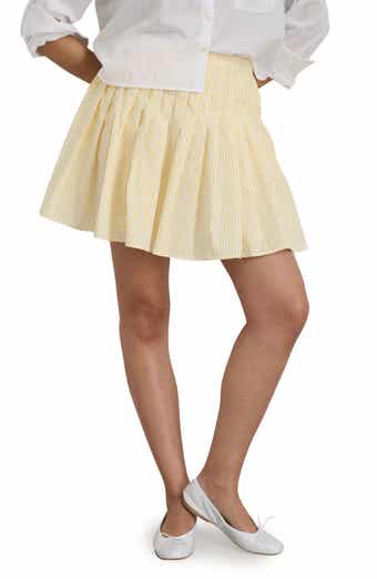 Penelope Stripe Pleated Miniskirt