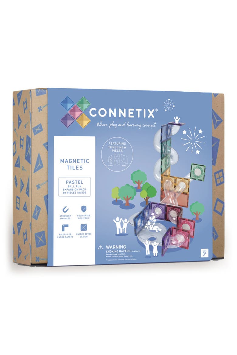 Kids' Pastel Magnetic Tiles 80-Piece Ball Run Expansion Pack, Main, color, PASTEL
