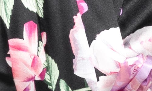 In Bloom By Jonquil Audrey Lace Trim Satin Wrap In Black