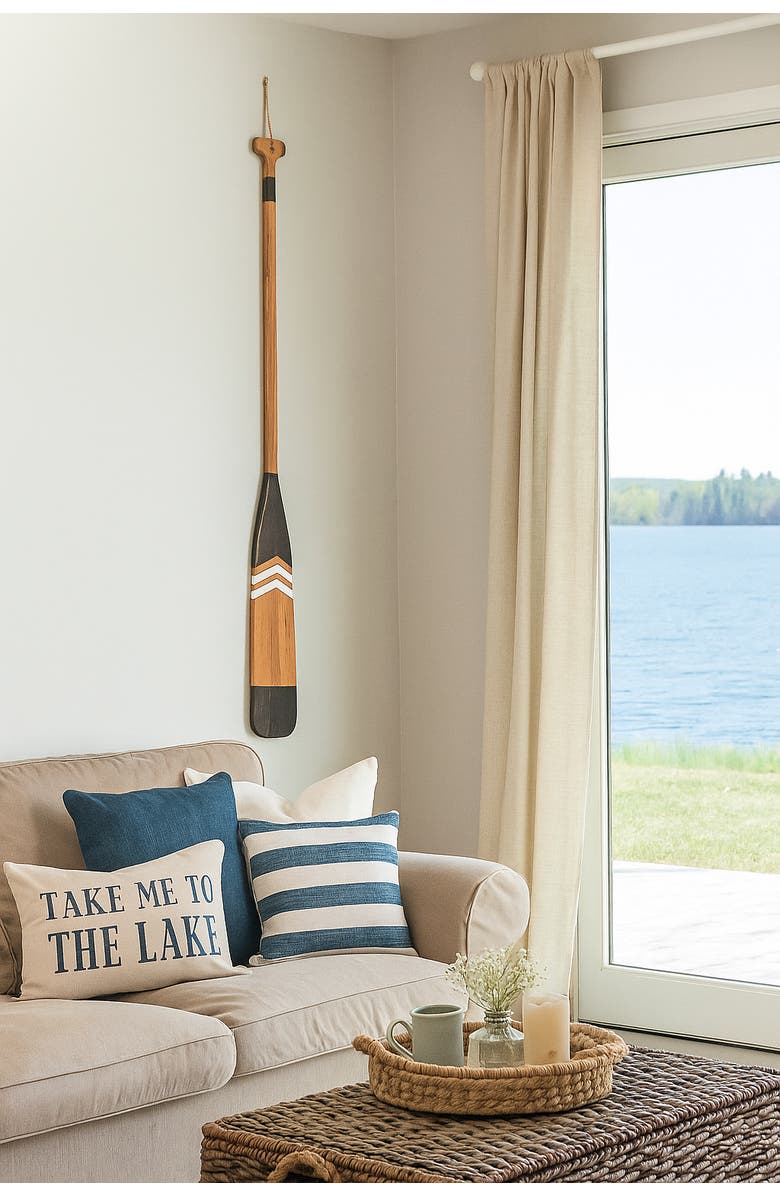 Beachcombers Wooden Decorative Wall Hanging Oar 35.4", Alternate, color, Brown