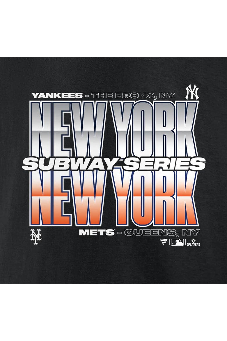 Men's Fanatics Black New York Yankees vs. New York Mets 2025 Subway Series Roster T-Shirt, Alternate, color, Black