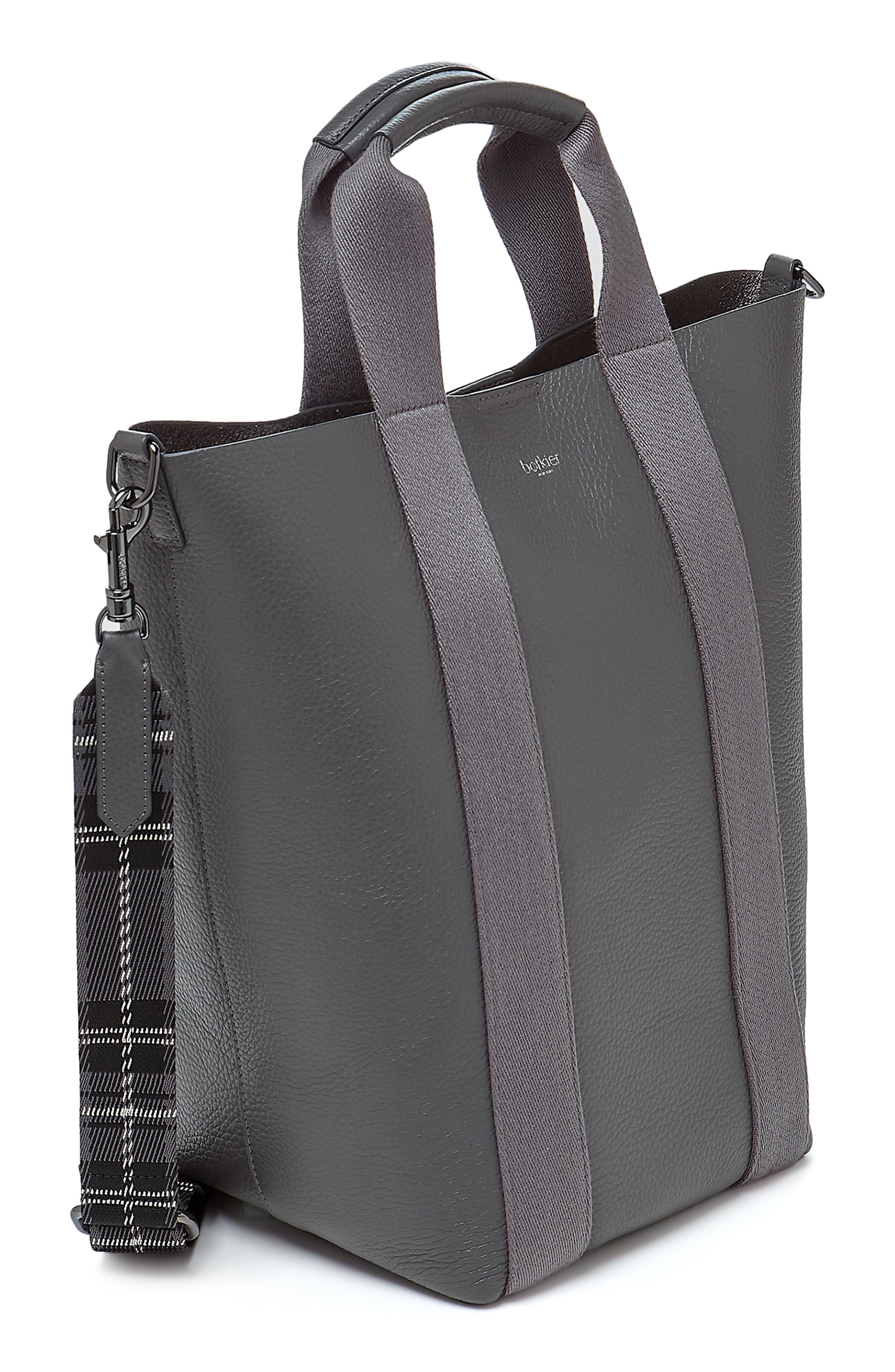Sutton Place Convertible Leather Shopper, Alternate, color, SMOKE