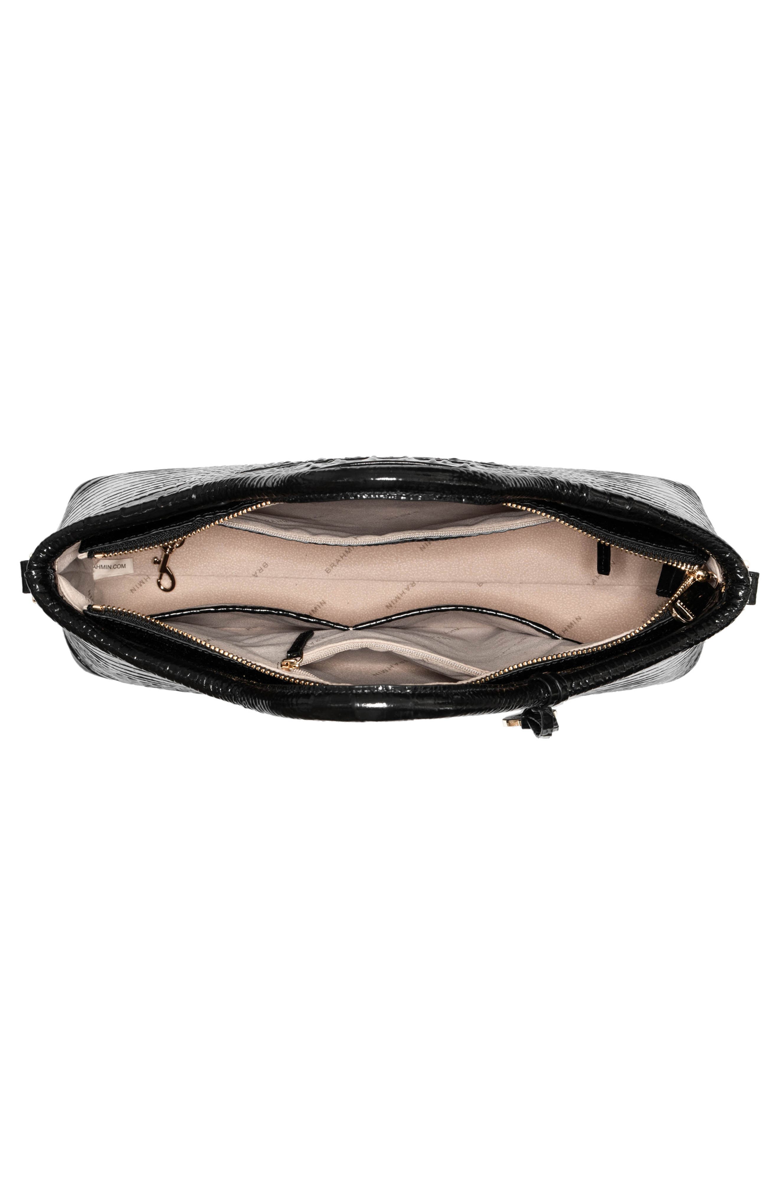 Brahmin Elaine Croc Embossed Leather Satchel, Alternate, color, 