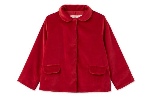 Vild House Of Little Organic Cotton Velvet Jacket In Red