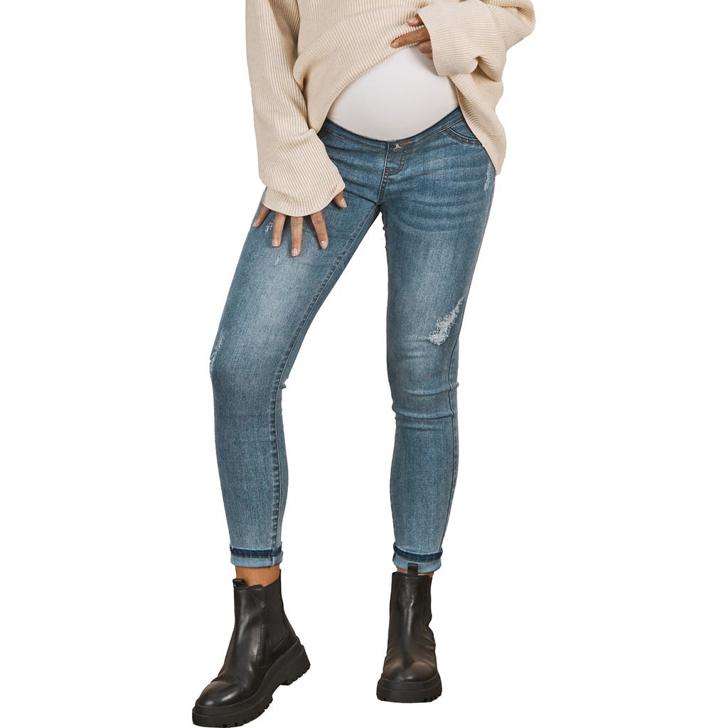 Angel Maternity Claire Over the Bump Skinny Maternity Jeans in Blue Denim  product