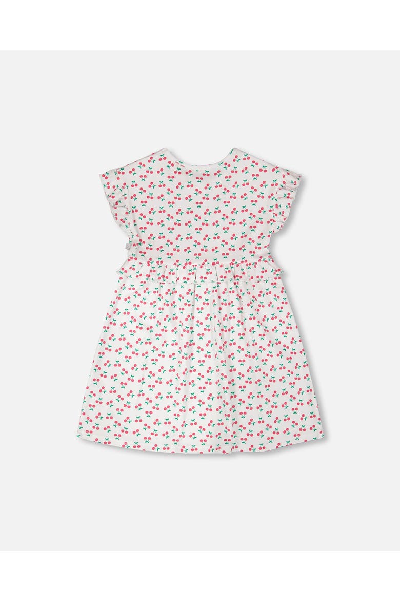 Cotton Rib Cherries Short Sleeve Dress, Alternate, color, White with Cherry Print