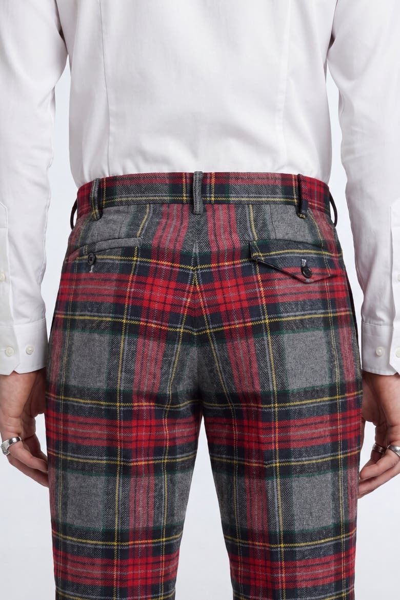 Cardosi Slim Fit Tuxedo Trousers, Alternate, color, Red Grey