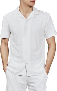 7 Diamonds Ponce Terry Cloth Camp Shirt