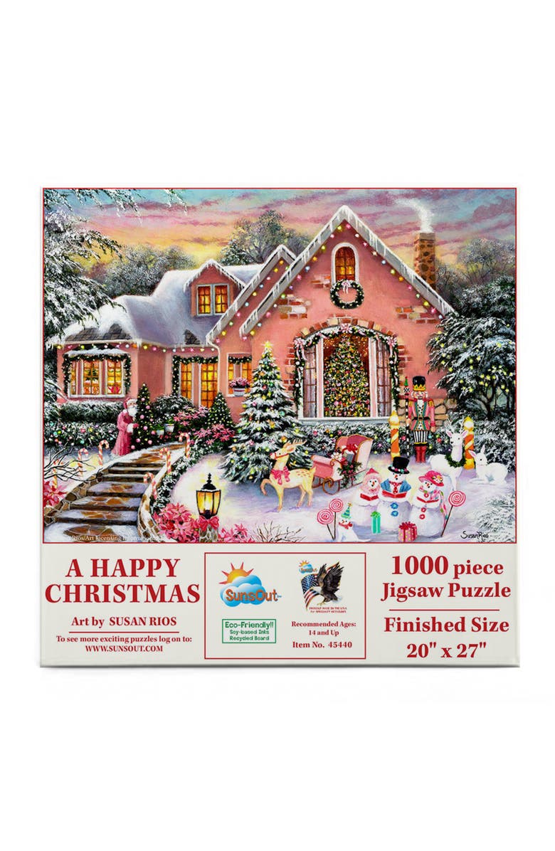 Sunsout A Happy Christmas 1000 piece Jigsaw Puzzle for Adults, Alternate, color, Multicolor