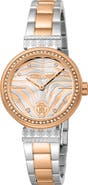 Roberto Cavalli Two-Tone Crystal Bracelet Watch, 30mm