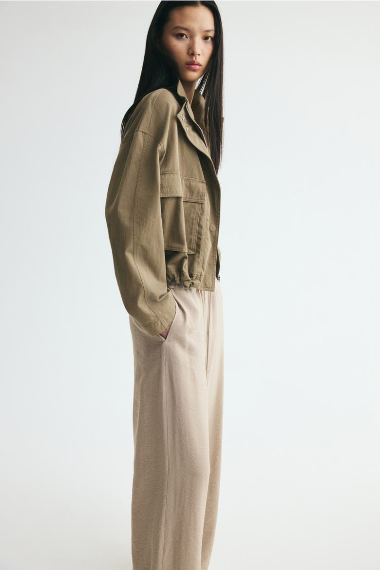 Viscose-blend Drawstring Pants, Alternate, color, Beige