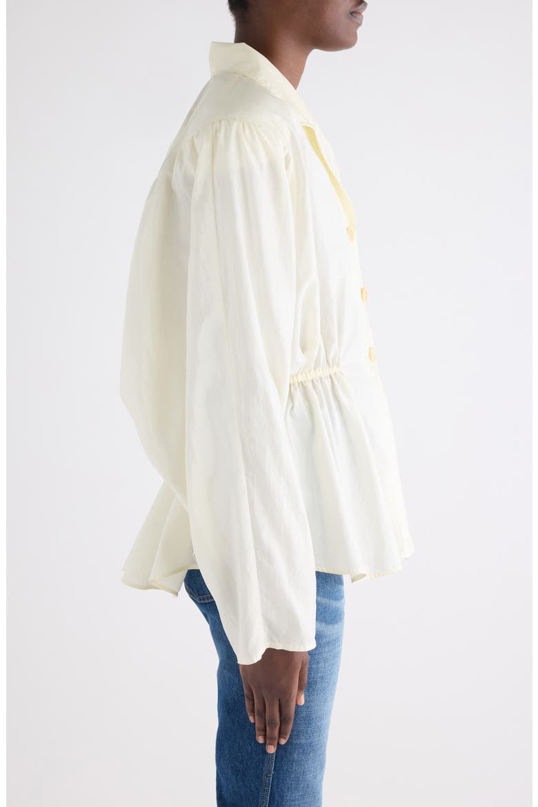 Puff Shoulder Peplum Shirt, Alternate, color, COCONUT MILK