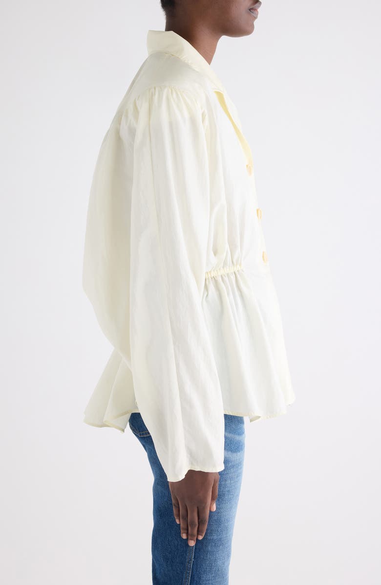 Chloé Puff Shoulder Peplum Shirt, Alternate, color, Coconut Milk