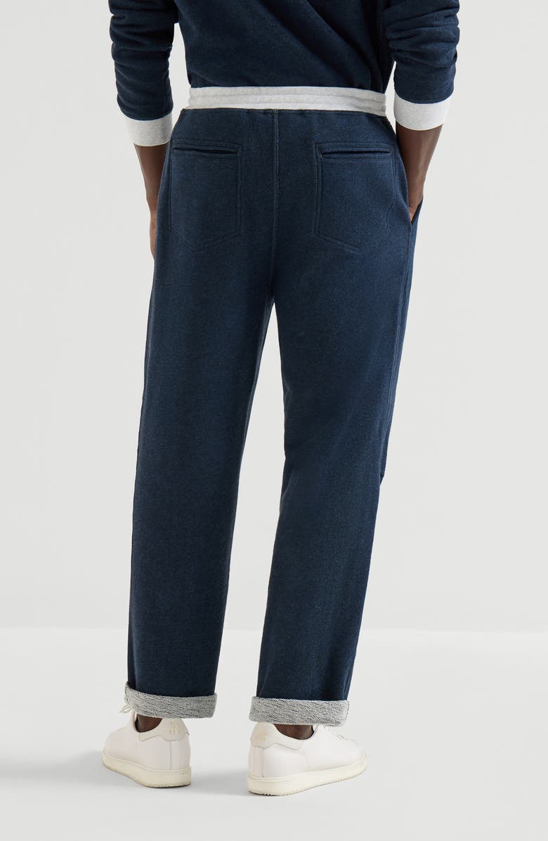 Brunello Cucinelli French terry trousers, Alternate, color, Navy Blue