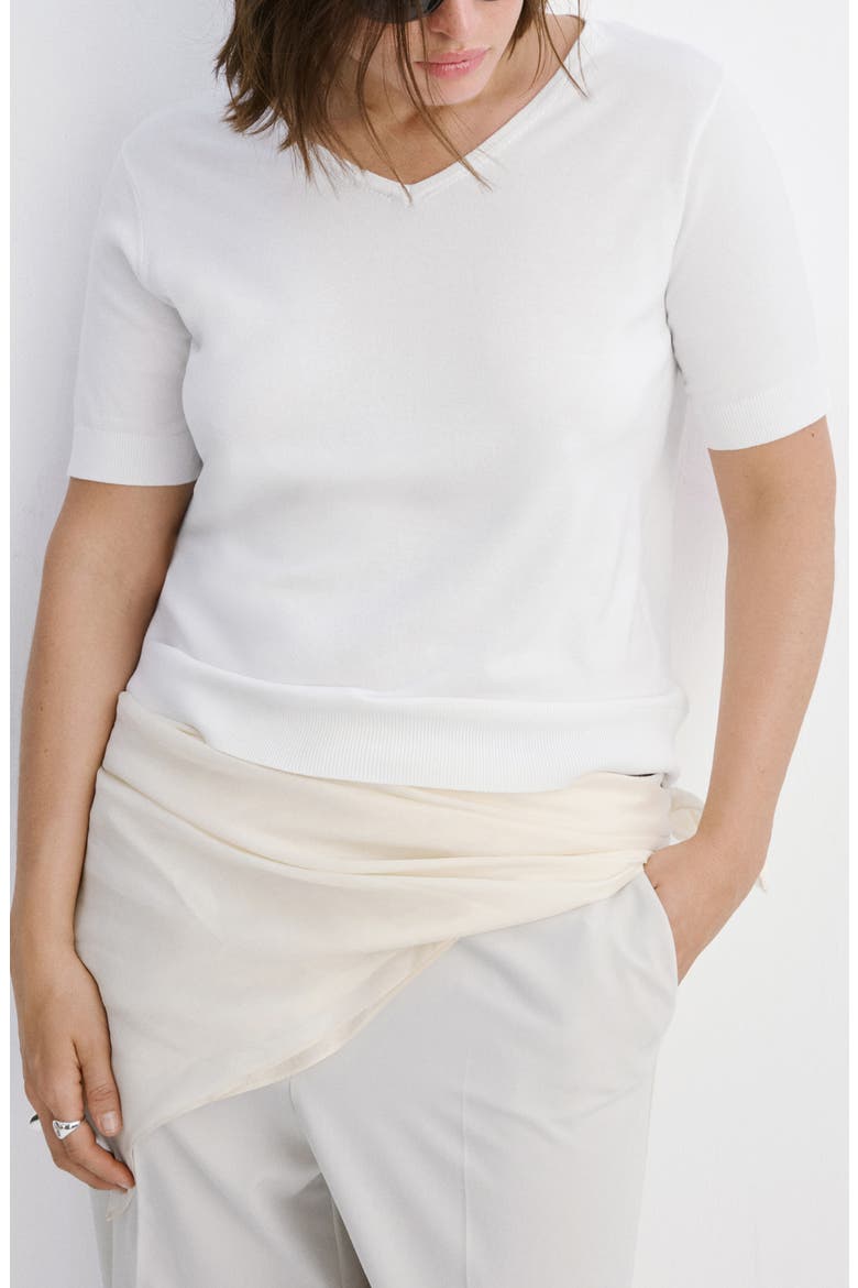 V-Neck Sweater, Main, color, WHITE