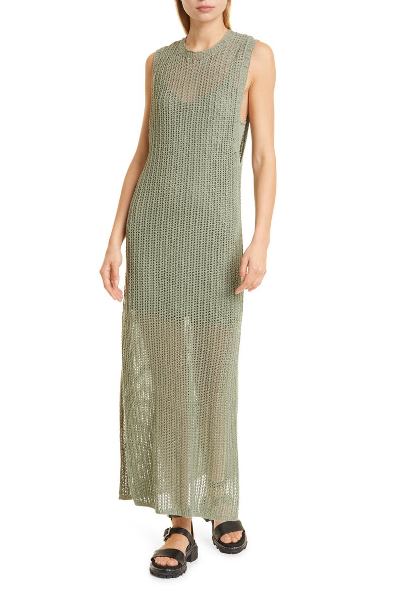 Riley Sleeveless Maxi Dress, Main, color, SAGE GREEN