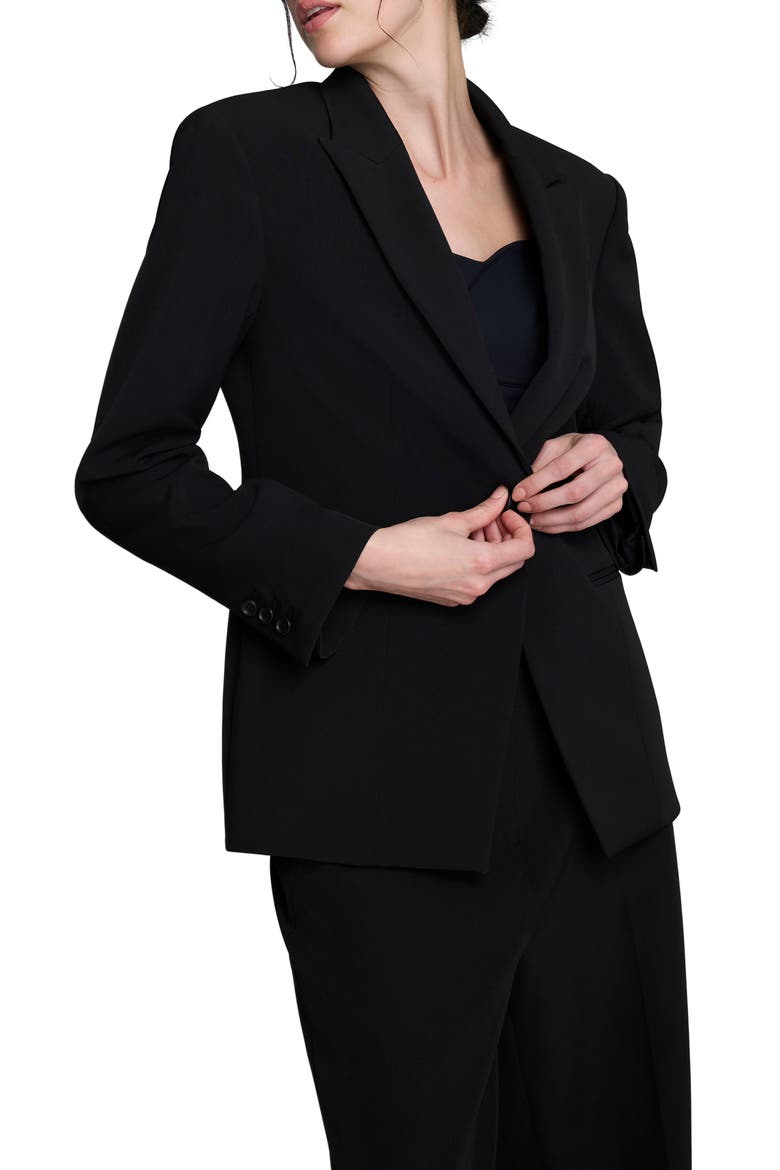 Luxe Twill Slim Fit Blazer, Alternate, color, BLACK