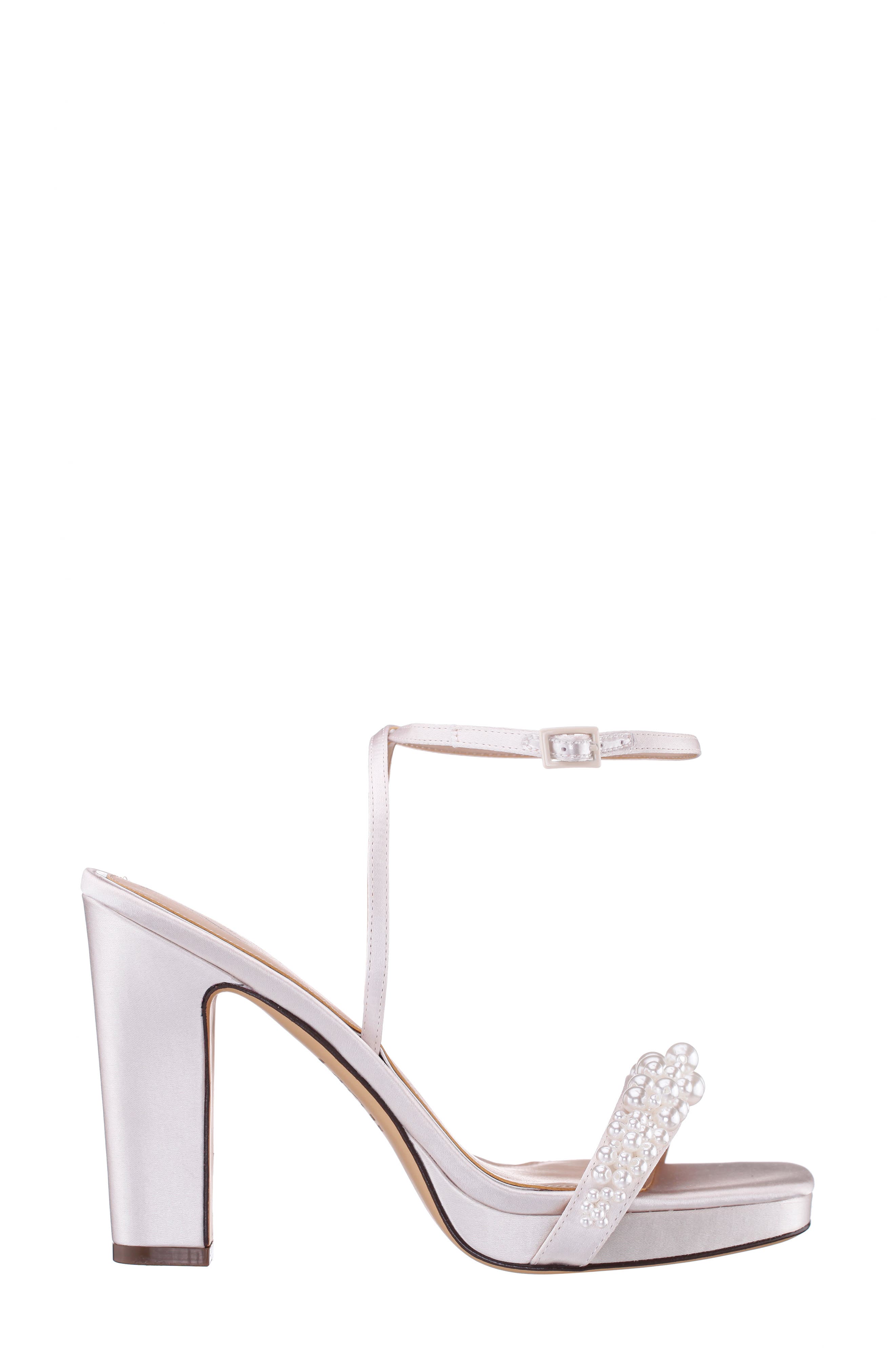 Nina Evette Ankle Strap Platform Sandal, Alternate, color, Ivory