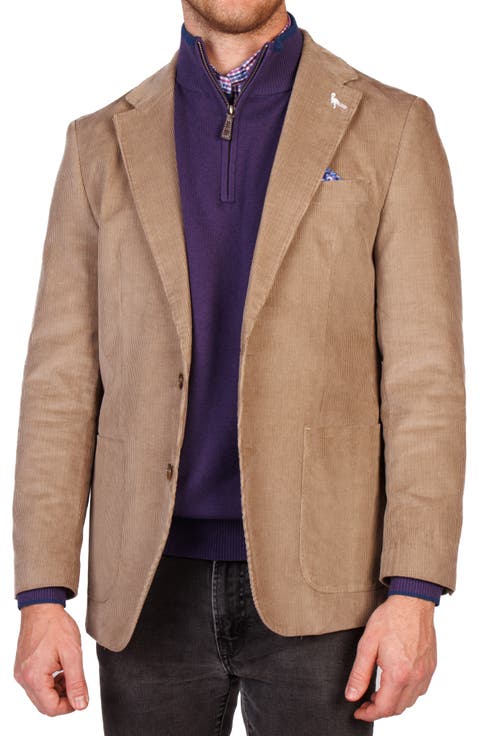 Modern Fit Solid Fine Wale Corduroy Sport Coat (Short, Regular & Long)