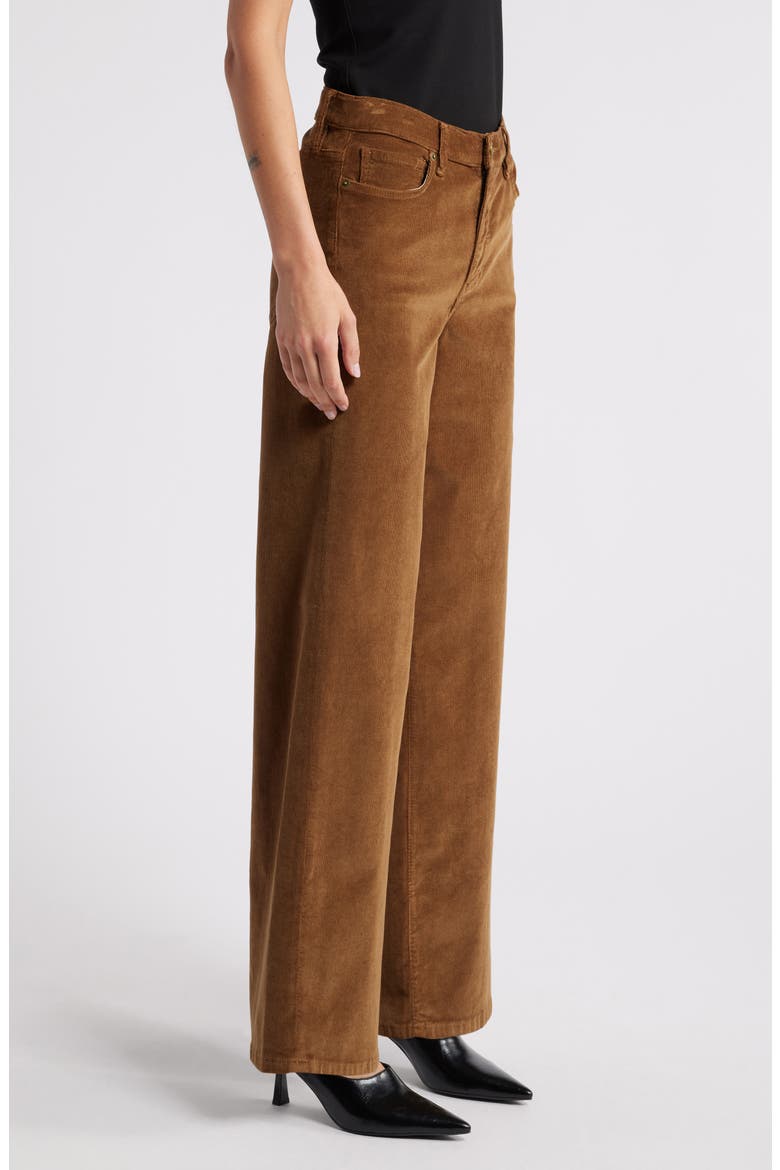 Le Slim Palazzo Corduroy Pants, Alternate, color, TOAST