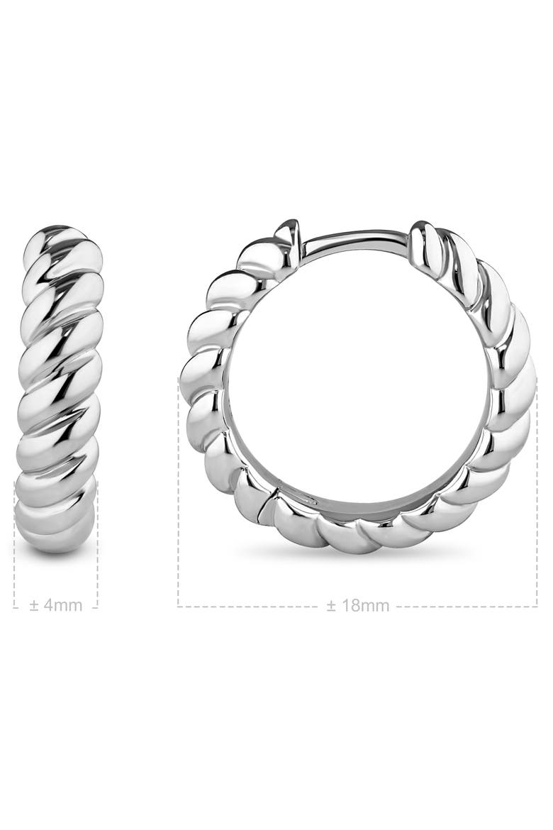 Rope Hoop Earrings in Rhodium Plated Sterling Silver, Alternate, color, Silver