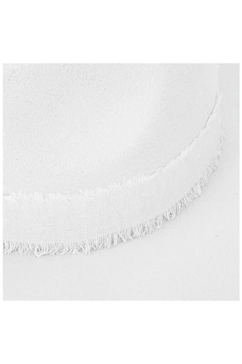 Ribbon Trim Felt Fedora, Alternate, color, WHITE