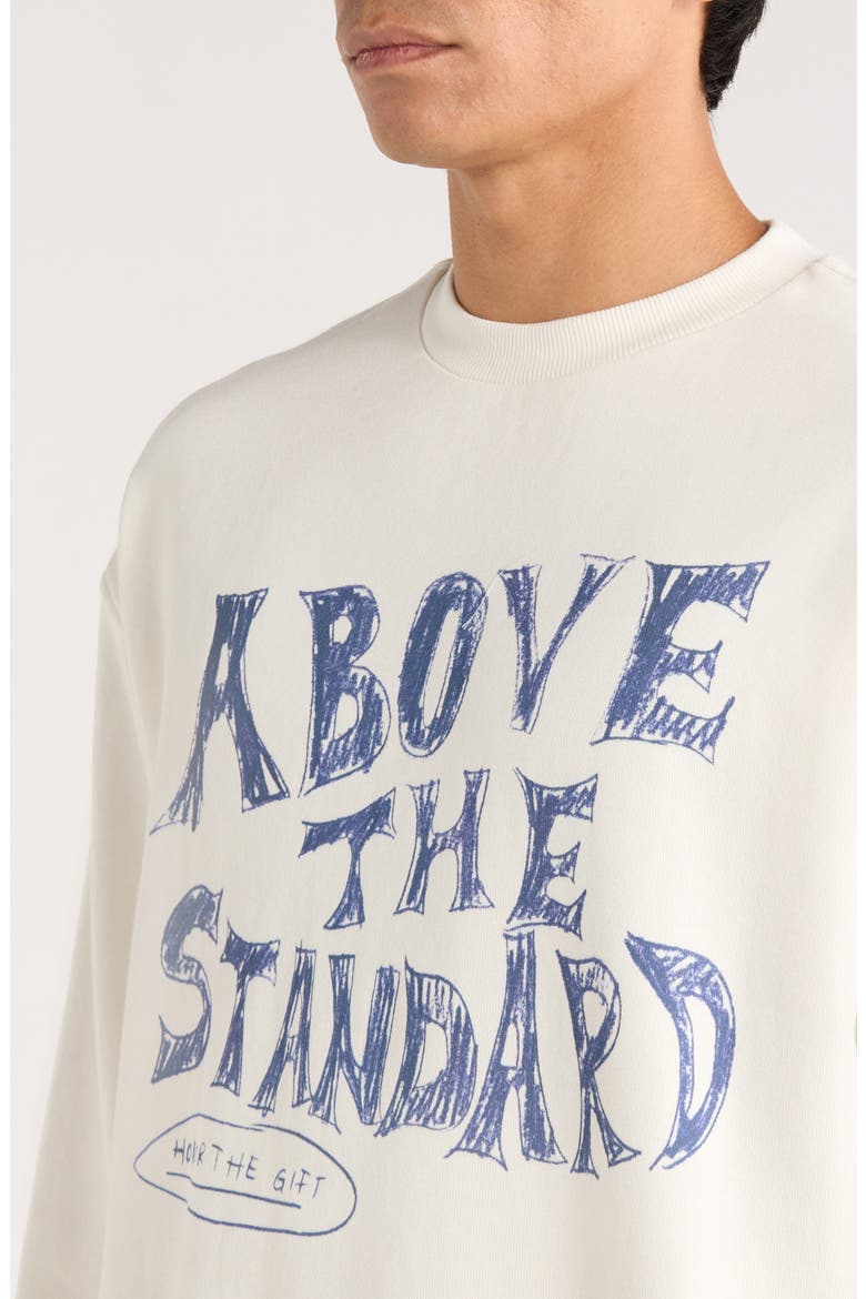 Above the Standard Graphic Sweatshirt, Alternate, color, WHITE