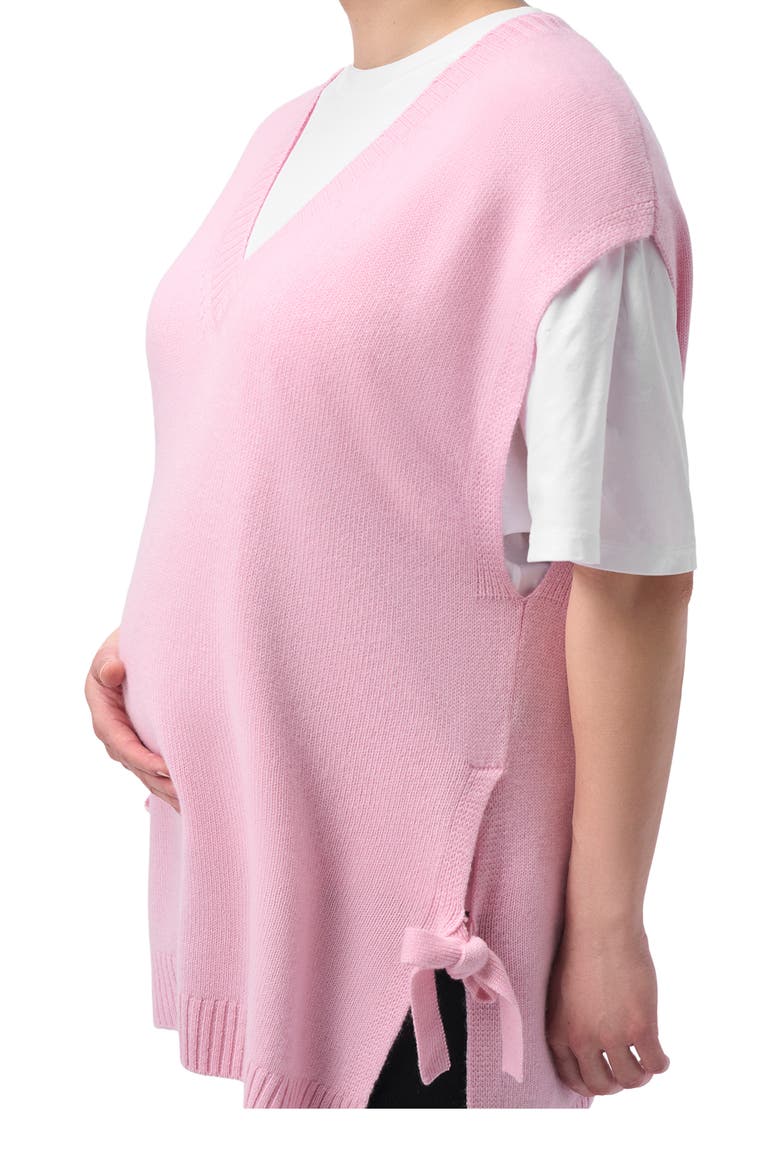 V-neck Cashmere Maternity Top, Alternate, color, almond blossom