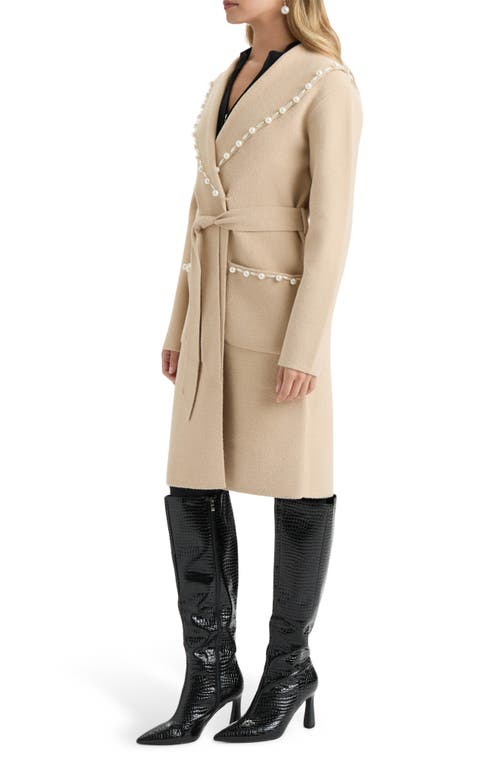 NVLT NVLT PEARLY BEADED BELTED SWEATER COAT