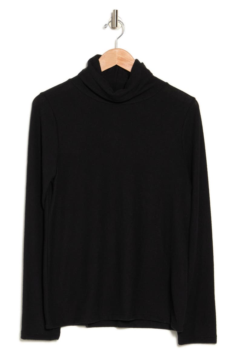 Long Sleeve Turtleneck Top, Alternate, color, BLACK