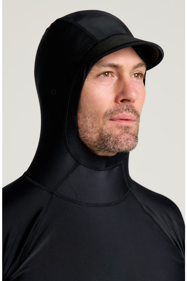 Pinnacle Hooded Rashguard, Alternate, color, BLACK