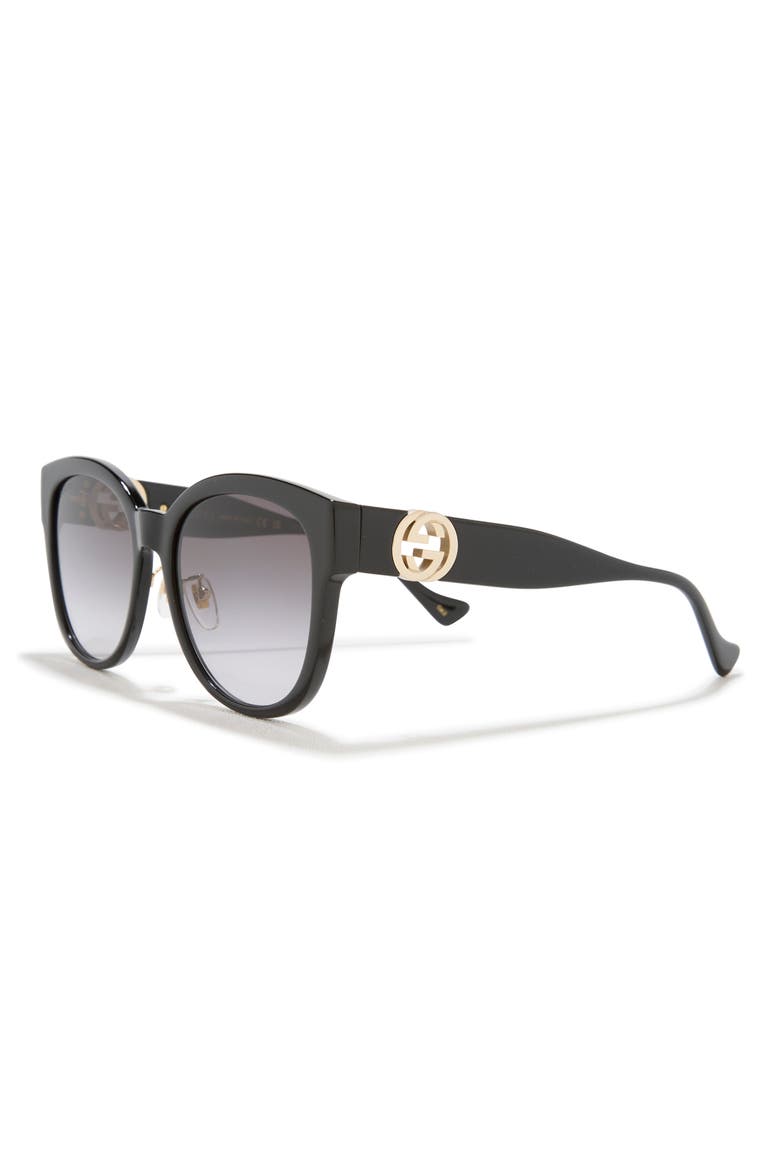 56mm Square Sunglasses, Alternate, color, BLACK GREY