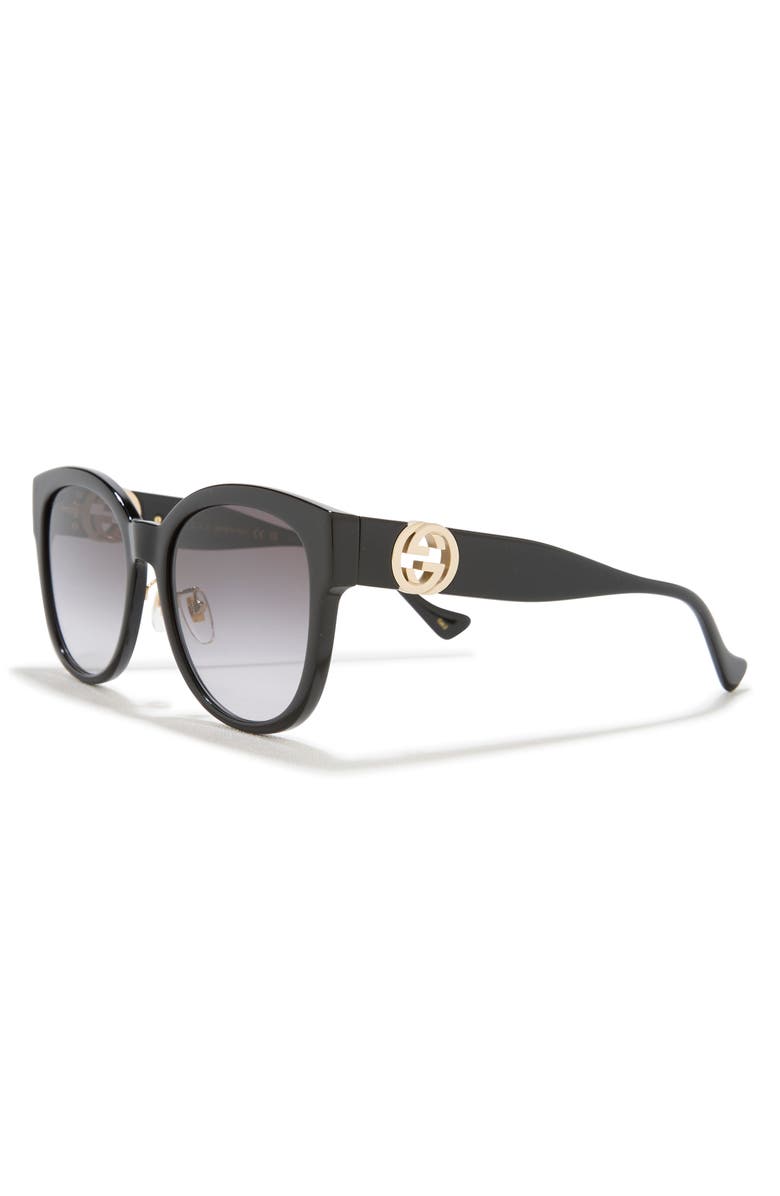 Gucci 56mm Square Sunglasses, Main, color, Black Grey
