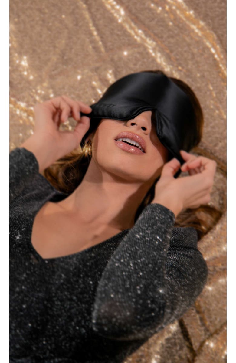 Drowsy Sleep Co. Silk Sleep Mask, Alternate, color, Black Jade