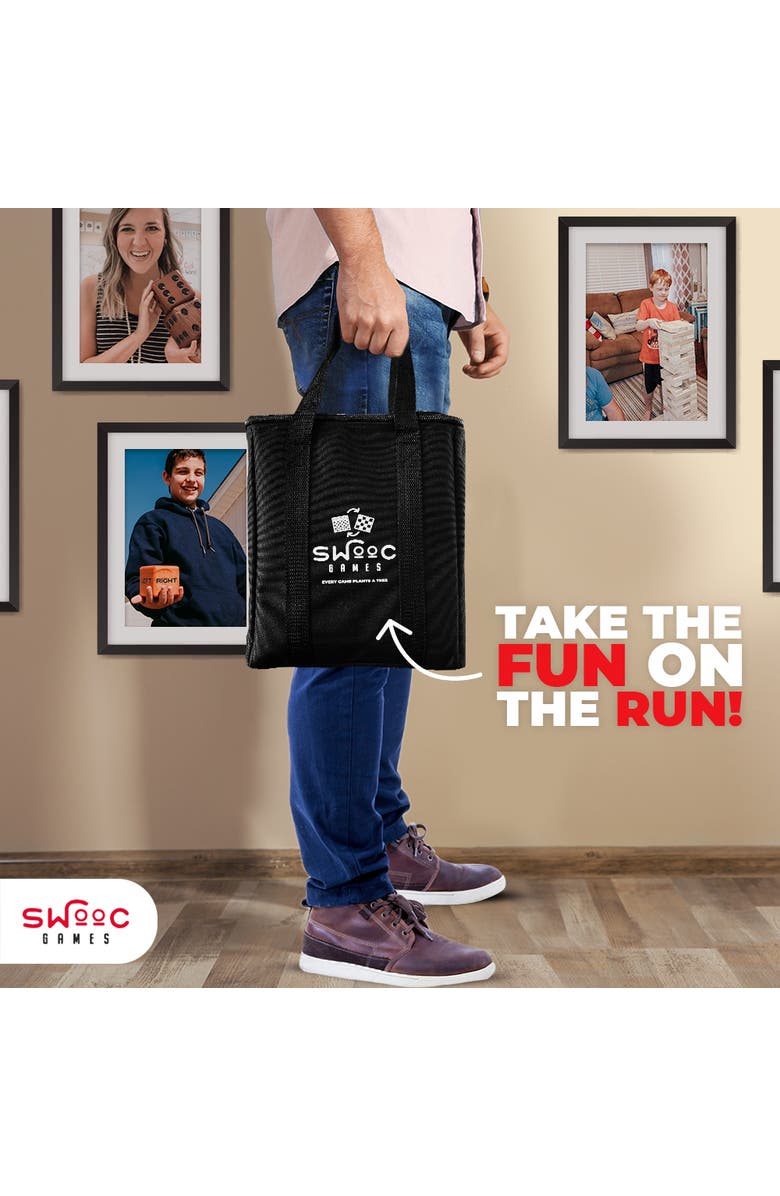 Swooc Games Giant Checkers, Chess, & Chess Tac Toe Game, Alternate, color, Black, White