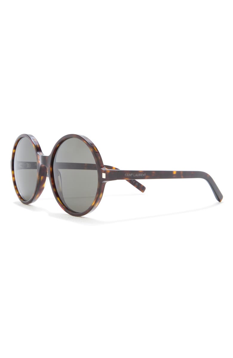 Saint Laurent 58mm Round Sunglasses, Alternate, color, Havana Havana Grey