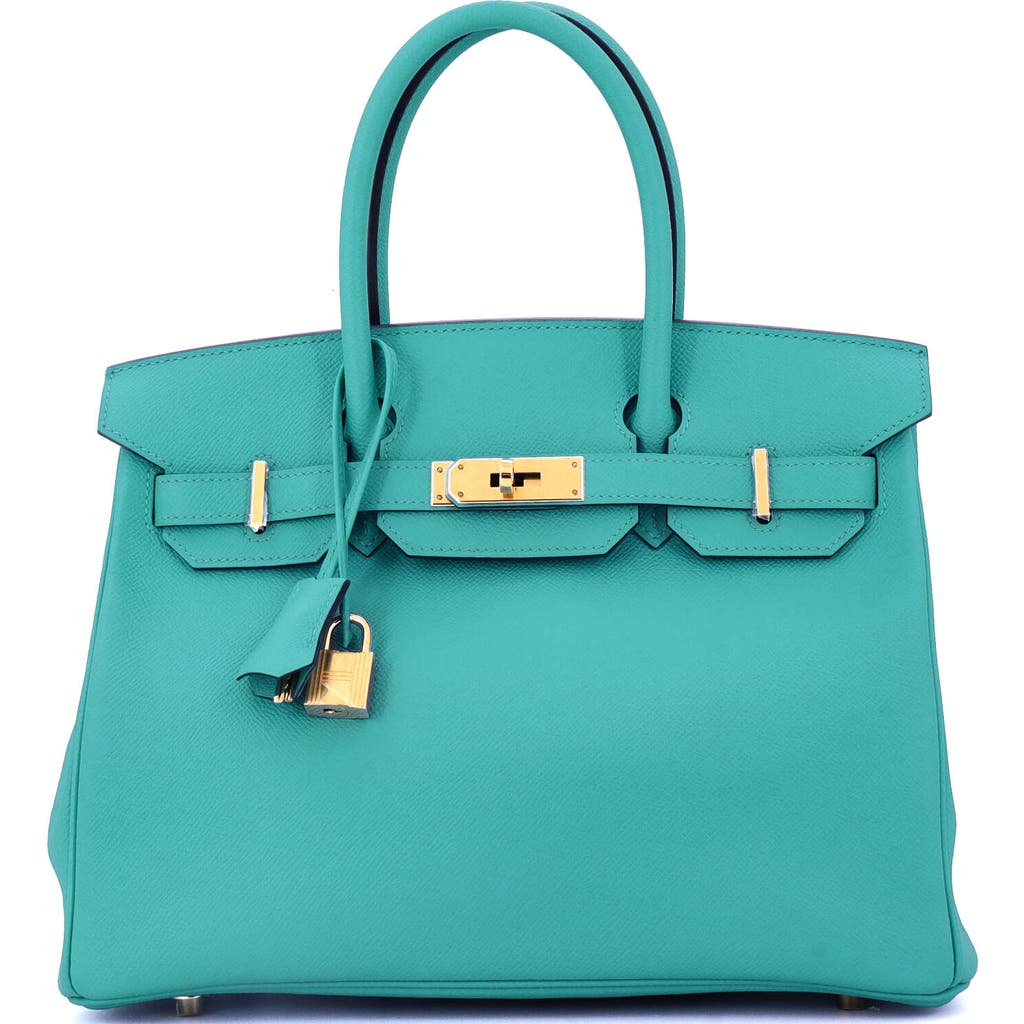 Pre-owned Hermes  Hermes Birkin Handbag Blue Epsom With Gold Hardware 30 In Blue